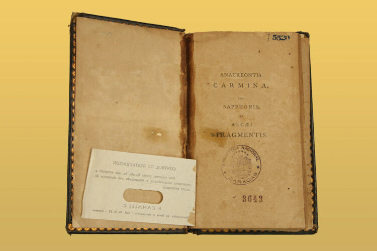 Carmina cum Sapphonis et Alcaei fragmentis (Odas de Anacreonte, de Safo y de Alceo)
