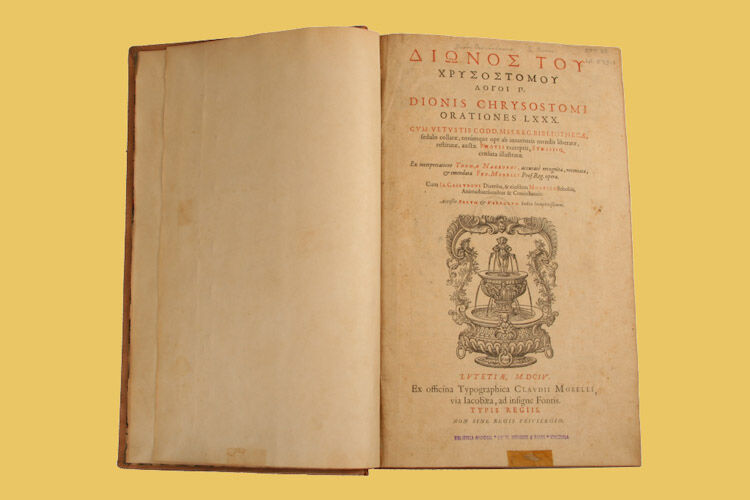 Dionis orationes LXXX cvm vetvstis codd. mss. Reg. Bibliothecae... collatae  Photii excerptis Synesiique censura illustratae