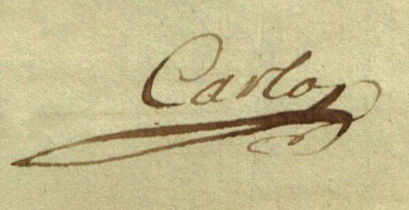 Carlo Alessandro de Lellis (firma corta, nombre)